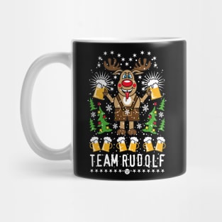 107 Team German Reindeer Rudolph Beer Merry Christmas Tree Mug